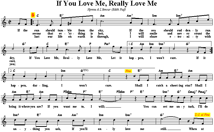 If You Love Me Really Love Me If you love me really love me